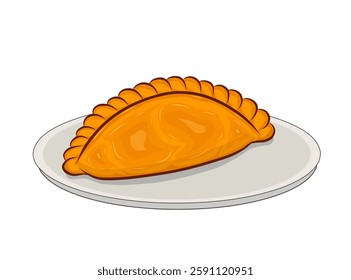 pastel vector design of traditional Indonesian food with isolated background. ramadan food vector design. fried pastel or jalangkote typical Indonesian food from Makassar vector design 