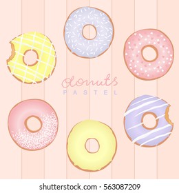 Pastel Vector Donuts Set