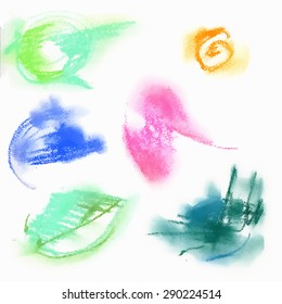 Pastel vector hand drawn abstract smooth elements
