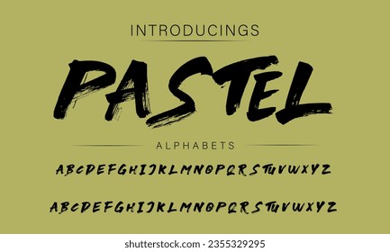 Pastel Vector Illustration Grunge Horror Typographie. Hand Made Brush Font.