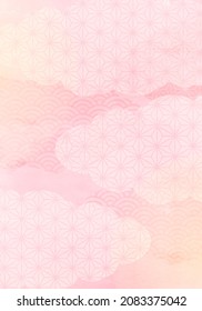 Pastel vector illustration of spring Japanese pattern