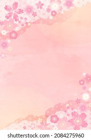 Pastel vector illustration of spring Japanese pattern
