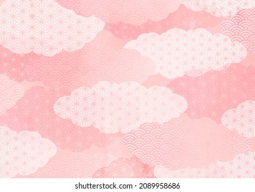 Pastel vector illustration of spring Japanese pattern