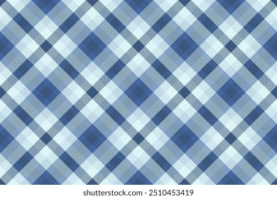 Vector pastel a cuadros a cuadros, tela de patrón de textura ordenada. Tejido de fondo moderno tartán sin costuras en paleta de colores claros y azules.