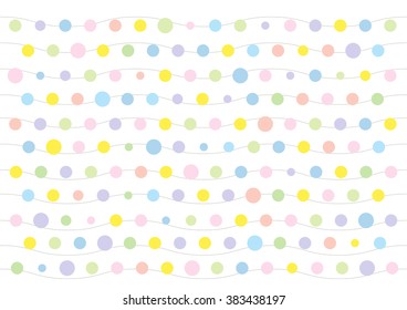Pastel Vector Polka Dots Background.Background,Polka Dots.Vector Background.Light Circles.Circles.Color Polka Dots.