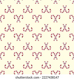 Pastel vector seamless pattern of lollipop on beige background 