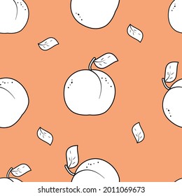 Pastel vector seamless textile pattern with peach