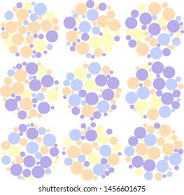 Pastel violet circle pattern. Abstract vector dots background. Contemporary textile ornament