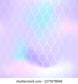 Pastel violet fish skin background. Violet pink fish scale print. Magic mermaid seamless pattern tile. Holographic gradient. Rainbow texture. Mermaid seamless pattern. Iridescent wrapping paper swatch