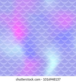 Pastel violet mermaid skin vector seamless pattern. Pale iridescent background. Fish scale pattern. Fishscale pattern swatch. Holographic gradient. Mermaid skin seamless pattern. Mermaid tail texture