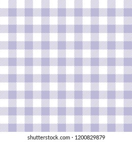 Pastel violet and white colors gingham seamless pattern.Texture from rhombus/squares for - plaid, tablecloths, clothes, shirts, dresses, paper, bedding, blankets and other textile products.