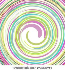 Pastel vortex. Spiral pattern. Trendy fashion dirty paint. Tie-dye striped pattern. Tiedye Swirl. Bright spiral texture. Magic fantasy Dirty painting. Artistic fabric. Vector graphics.
