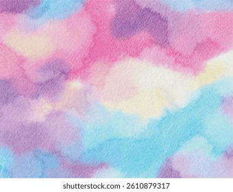 A pastel watercolor background with a mix of pink, blue, and white, creating a dreamy, abstract effect