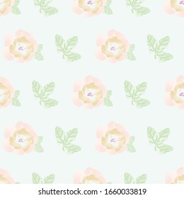 pastel watercolor delicate floral seamless vector pattern