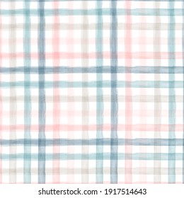 Pastel Watercolor With Gingham Pattern.