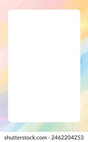 pastel watercolor hand painting of happy birthday card, rainbow card decoration.	