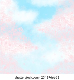 Pastel Watercolor pink sky and clouds with cherry blossoms wallpapers are suitable for those who want an artistic background.