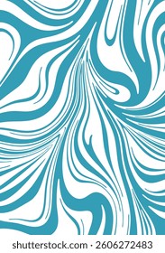 Pastel wavy lines abstract background. Trendy psychedelic retro style banner.  Waves, swirl and twirl pattern. 