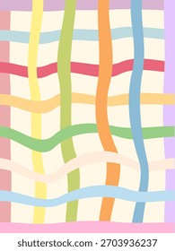 Patrón de líneas onduladas pastel sin fisuras – Diseño de curva Abstractas colorida