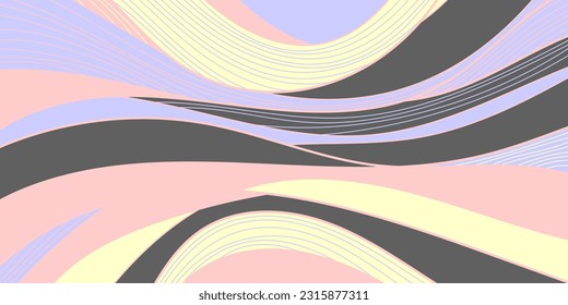 Pastel wavy pattern. Abstract linear background. Vector Illustration Template for presentations, flyers, banners, prints and labels.