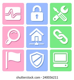 Pastel Website icons set great for any use, Vector EPS10.