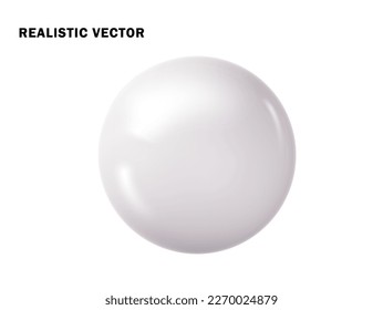 Pastel white ball realistic. Glossy 3d sphere ball isolated. Geometric figure of round sphere