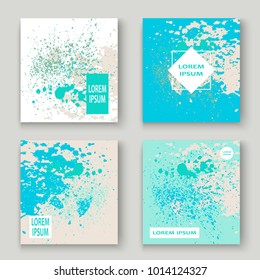 Pastel white cyan explosion paint splatter artistic cover design. Fluid gradient dust splash texture background. Trendy creative template vector Cover Report Catalog Brochure Flyer Product