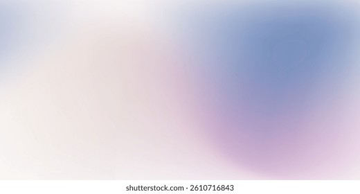 Pastel winter gradient background. Minimalist winter landscape. Sky. Puffy clouds. Soft pastel colors. Vector background. Light blue, purple and white modern