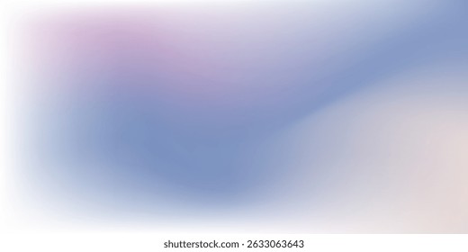 Fundo de gradiente de inverno pastel. Paisagem de inverno minimalista. Céu. Nuvens inchadas. Cores pastel macias. Fundo do vetor. Azul claro, roxo e branco. Conceito de vetor abstrato