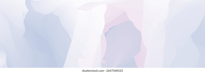 Fundo de gradiente de inverno pastel. Paisagem de inverno minimalista. Céu. Nuvens inchadas. Cores pastel macias. Fundo do vetor. Azul claro, roxo e branco.