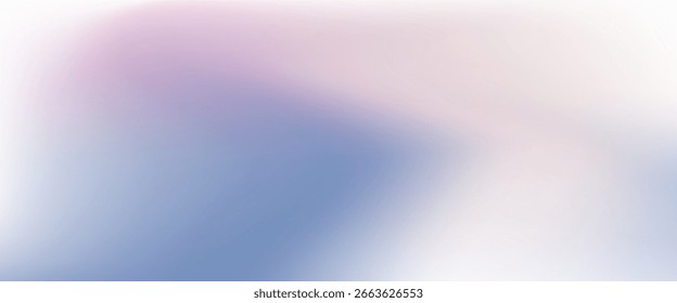 Fundo de gradiente de inverno pastel. Paisagem de inverno minimalista. Céu. Nuvens inchadas. Cores pastel macias. Fundo do vetor. Azul claro, roxo e branco, ilustração vetorial