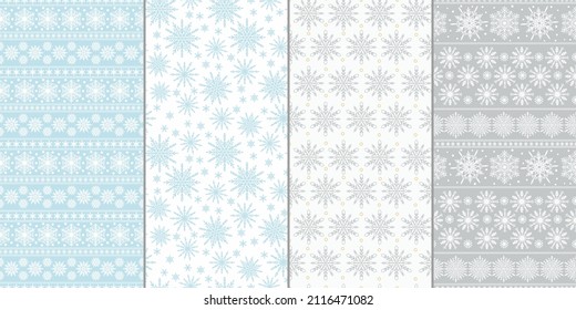 Pastel Winter And Snowflake Patterns-2 seamless vector