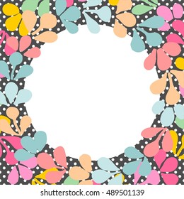 Pastel wreath vector frame