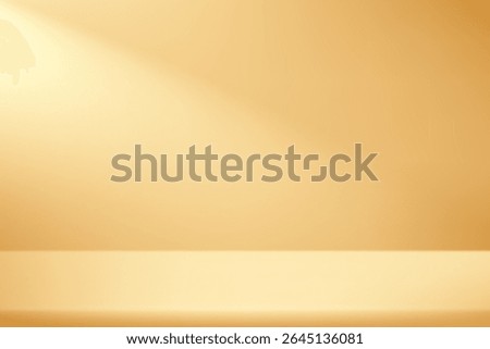 Pastel Yellow Background Empty Room Studio with table. Space for selling products on the website. Vector illustration.