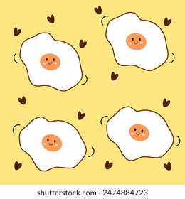 pastel yellow background with a fried egg in the background
