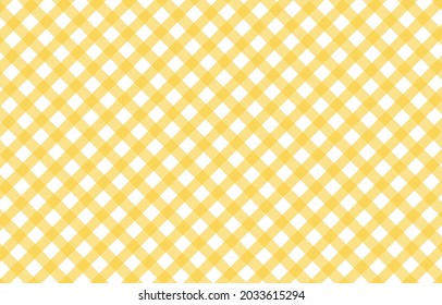 A pastel yellow gingham fabric background that is seamless, Seamless yellow coarse checkered plaid fabric pattern texture.

