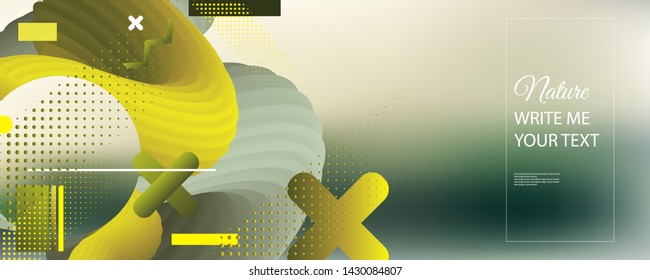 Pastel yellow gray forest air color earth geometry. Abstract summer background gradient shades natural colors modern lines shapes composition vector design