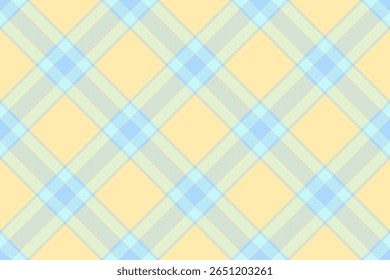 Padrão de xadrez amarelo pastel e azul claro diagonal.  Perfeito para design têxtil, fundos de site, ou embalagem. Esta textura alegre e sem costura evoca sentimentos de primavera e tranquilidade.