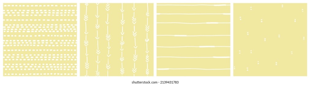 Conjunto de fondo amarillo y blanco pastel. Patrones de acero inoxidable a mano para tejidos de moda de primavera o verano, ropa de cama y textiles para ropa de cama.