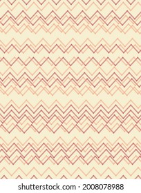 pastel zigzag pattern on light yellow background. garment concept on vector illustration image.