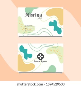Pastel-colored Abstract business card template Free Vector