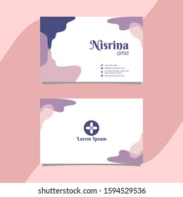 Pastel-colored Abstract business card template Free Vector