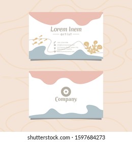 Pastel-colored Abstract business card template  Vector