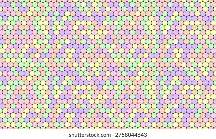 Pastelcolored circle pattern, perfect for backgrounds, textiles, or website design.  Subtle yet visually engaging, this repeating design offers a calming and aesthetically pleasing aesthetic.