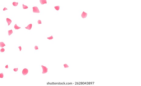 Pastel-colored event, celebration, happy holiday and surprise party with rose petals aroma