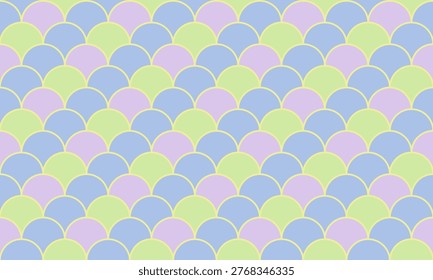 Pastelcolored fish scale pattern.  Perfect for backgrounds, textiles, or website design. This repeating geometric design evokes a sense of calm and serenity.
