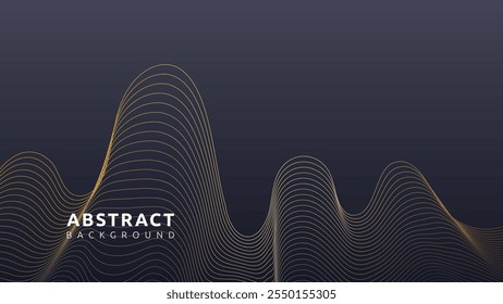 Linhas coloridas pasteladas criam formas abstratas onduladas em cinza escuro. Ideal para projetos modernos, fundos, papéis de parede ou projetos artísticos.