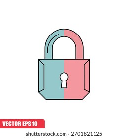 A pastel-colored padlock icon, symbolizing security, protection, and privacy. The design features a simple, clean outline with a keyhole.
