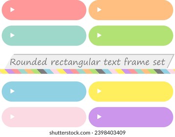 Pastel-colored rounded corners horizontal rectangular text frame set