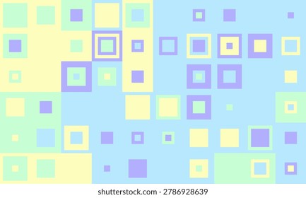 Pastelcolored square pattern, abstract geometric background.  Ideal for websites, presentations, or playful branding.  Evokes feelings of calmness and serenity.